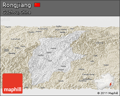 Classic Style Panoramic Map of Rongjiang