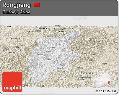 Classic Style Panoramic Map of Rongjiang