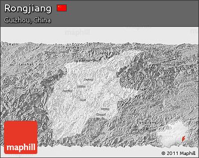 Gray Panoramic Map of Rongjiang