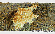 Physical Panoramic Map of Rongjiang, darken