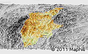 Physical Panoramic Map of Rongjiang, desaturated