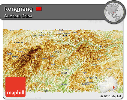 Physical Panoramic Map of Rongjiang