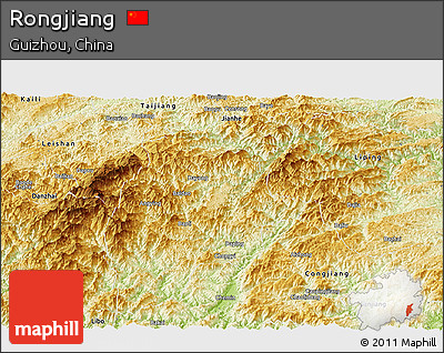 Physical Panoramic Map of Rongjiang