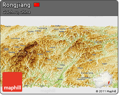 Physical Panoramic Map of Rongjiang