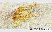 Physical Panoramic Map of Rongjiang, lighten