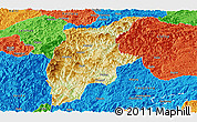 Physical Panoramic Map of Rongjiang, political outside