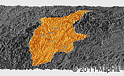 Political Panoramic Map of Rongjiang, darken, desaturated