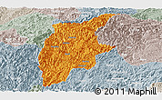 Political Panoramic Map of Rongjiang, lighten, semi-desaturated
