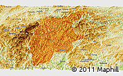 Political Panoramic Map of Rongjiang, physical outside