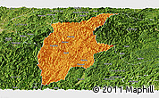 Political Panoramic Map of Rongjiang, satellite outside