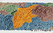 Political Panoramic Map of Rongjiang, semi-desaturated