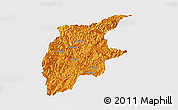 Political Panoramic Map of Rongjiang, single color outside