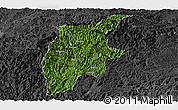 Satellite Panoramic Map of Rongjiang, darken, desaturated