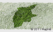 Satellite Panoramic Map of Rongjiang, lighten