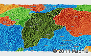 Satellite Panoramic Map of Rongjiang, political outside