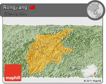 Savanna Style Panoramic Map of Rongjiang