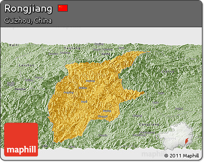 Savanna Style Panoramic Map of Rongjiang