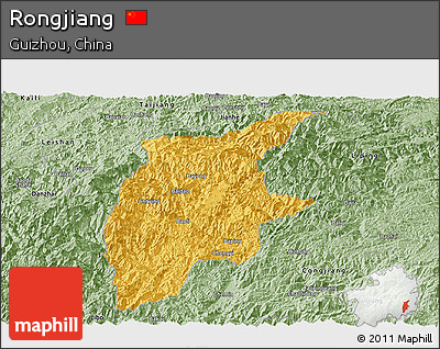 Savanna Style Panoramic Map of Rongjiang
