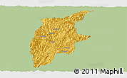 Savanna Style Panoramic Map of Rongjiang, single color outside