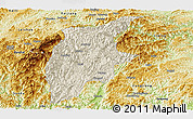 Shaded Relief Panoramic Map of Rongjiang, physical outside