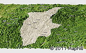 Shaded Relief Panoramic Map of Rongjiang, satellite outside
