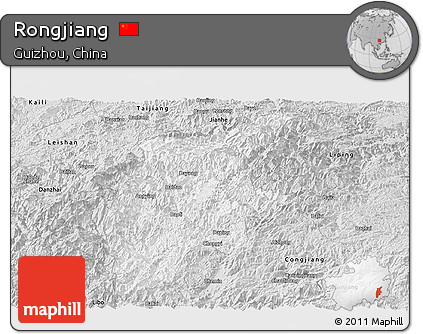 Silver Style Panoramic Map of Rongjiang