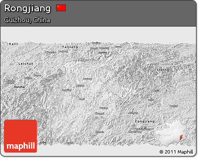 Silver Style Panoramic Map of Rongjiang