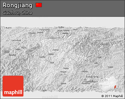 Silver Style Panoramic Map of Rongjiang