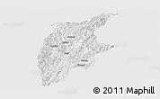 Silver Style Panoramic Map of Rongjiang, single color outside