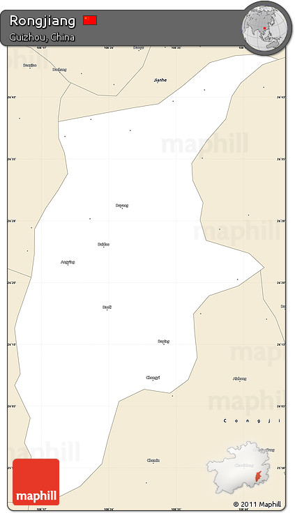 Classic Style Simple Map of Rongjiang