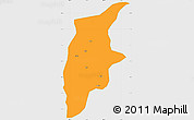Political Simple Map of Rongjiang, single color outside