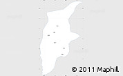 Silver Style Simple Map of Rongjiang, single color outside