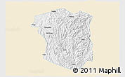 Classic Style 3D Map of Sandu, single color outside
