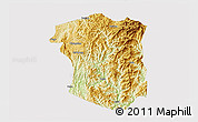 Physical 3D Map of Sandu, cropped outside