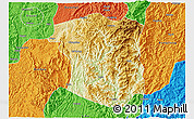 Physical 3D Map of Sandu, political outside