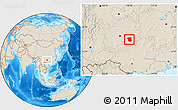 Shaded Relief Location Map of Sandu