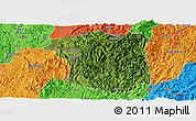 Satellite Panoramic Map of Sandu, political outside