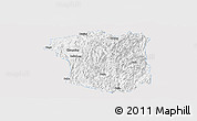 Silver Style Panoramic Map of Sandu, single color outside