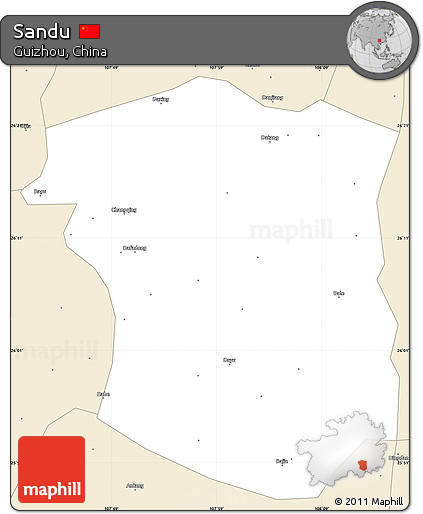 Classic Style Simple Map of Sandu