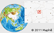 Physical Location Map of Wuchuan, highlighted country