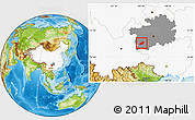 Physical Location Map of Xingren, highlighted country, highlighted parent region