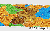 Physical Panoramic Map of Xingyi, political outside