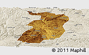 Physical Panoramic Map of Xingyi, shaded relief outside