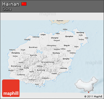 Classic Style 3D Map of Hainan