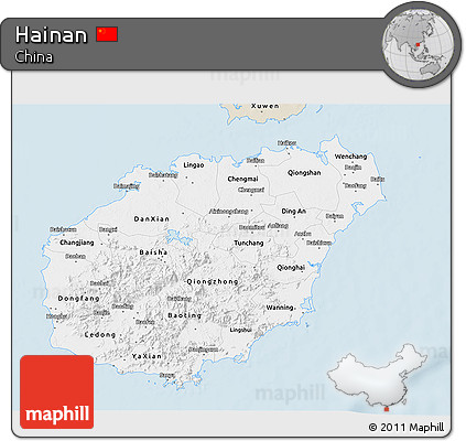 Classic Style 3D Map of Hainan