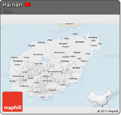 Classic Style 3D Map of Hainan