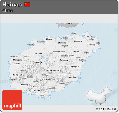 Gray 3D Map of Hainan