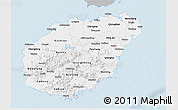 Gray 3D Map of Hainan, single color outside