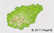 Physical 3D Map of Hainan, cropped outside