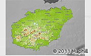Physical 3D Map of Hainan, darken, desaturated